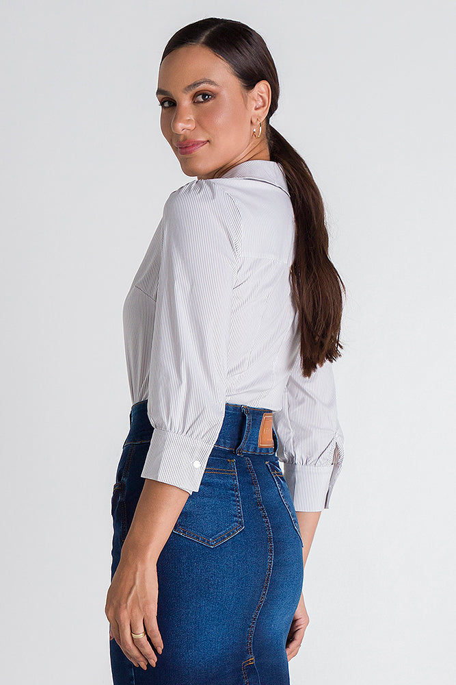 Nude Striped Shirt – Sabrina