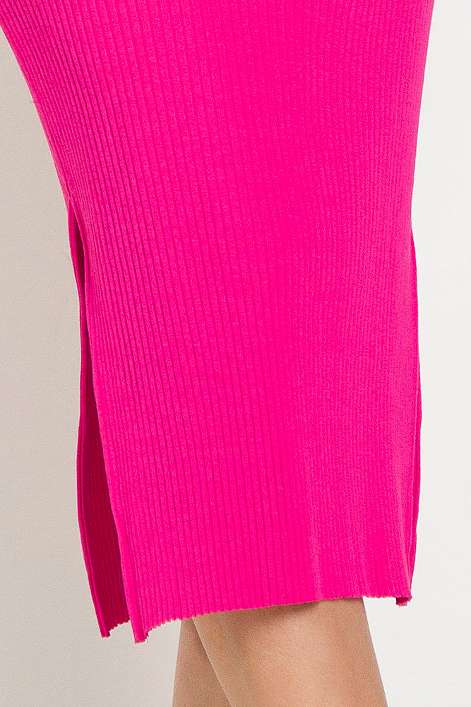 Pink Ribbed Knit Skirt – Ellen