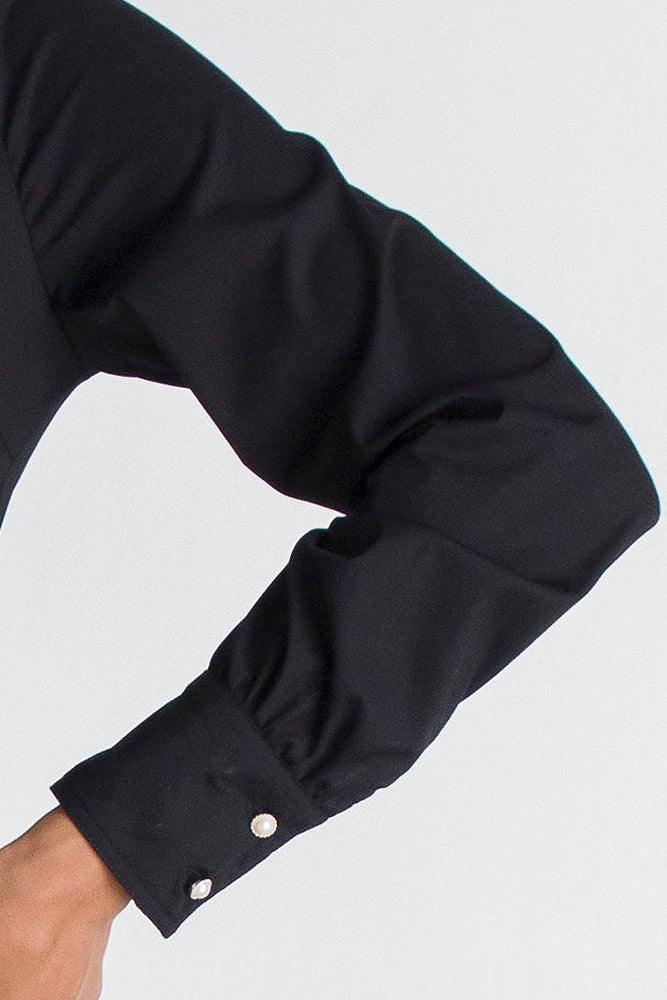 Black Button-Front Shirt – Gabriela