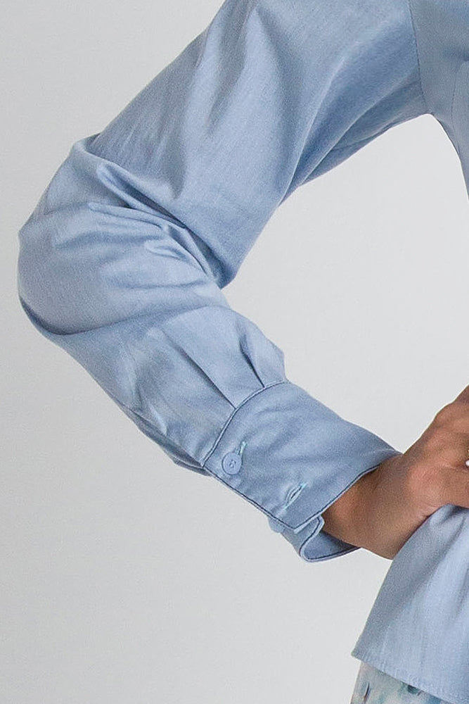 Denim Button-Front Shirt - Laiany - Laiany